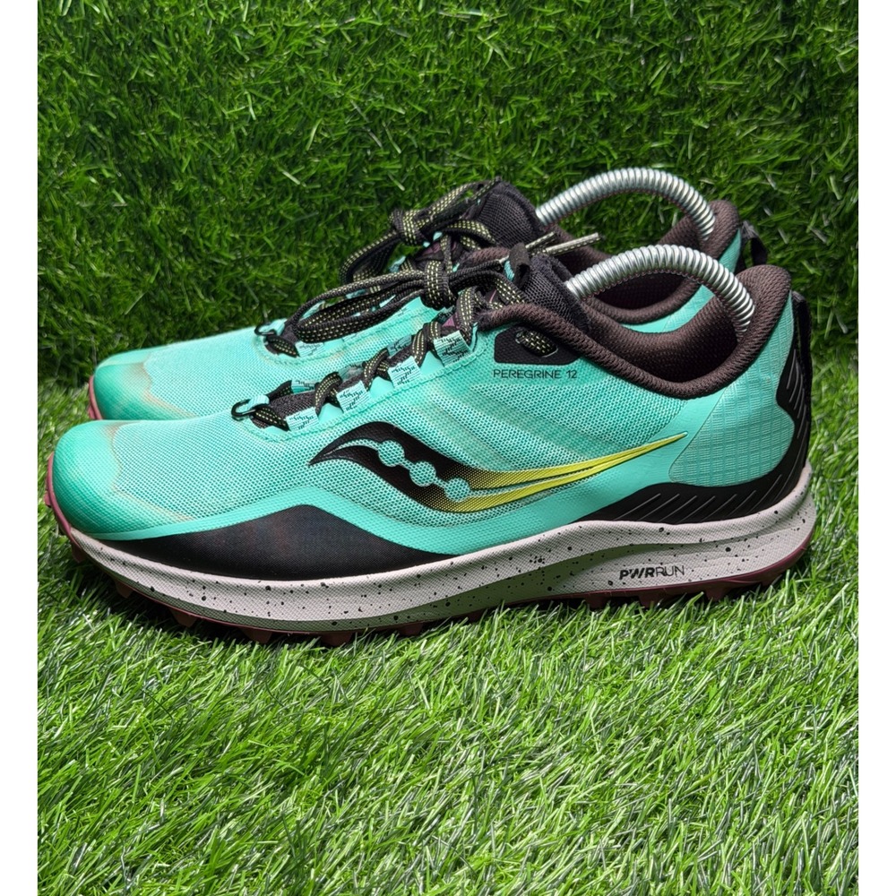 Saucony Peregrine 12 Womens Trail Running Shoes Aqua Black S10737-26 Size 9